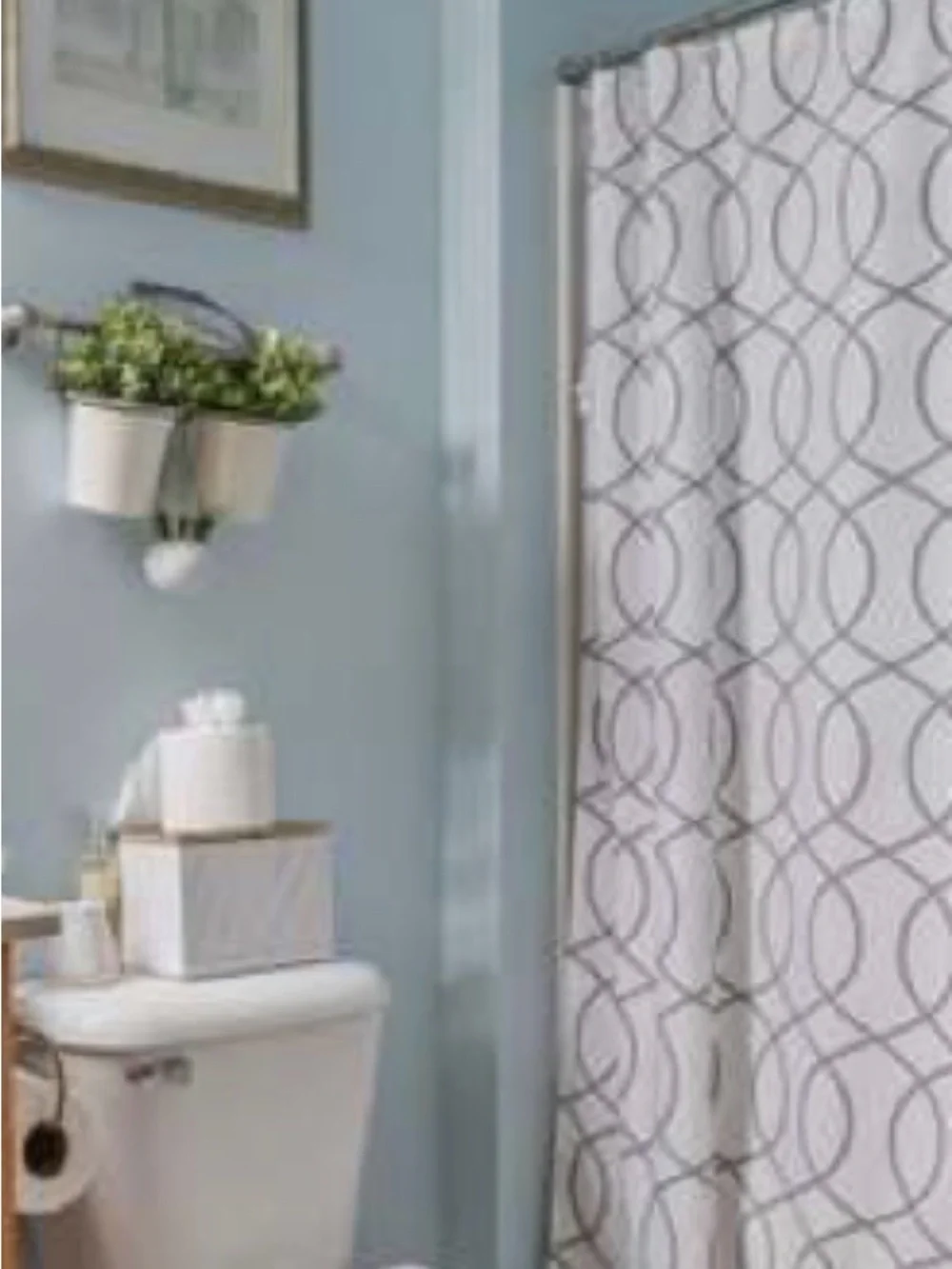 Gray Interlocking Circle Shower Curtain -
